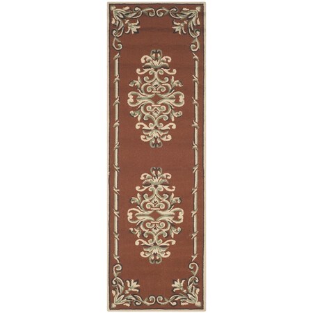 Safavieh 2 ft.-6 in. x 10 ft. Easy Care Hand Hooked Runner Area Rug, Rust & Multi-Color EZC735B-210